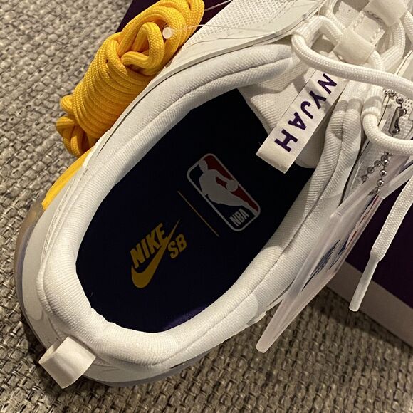 Nike SB Nyjah Free 2 Shoes NBA Los Angeles Lakers DA3439-100 Size 9 main image 6